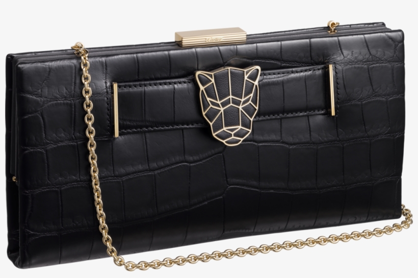 Panthère De Cartier Clutch Bagblack Crocodile Skin, - Panthere De Cartier Clutch Bag, transparent png #4103500