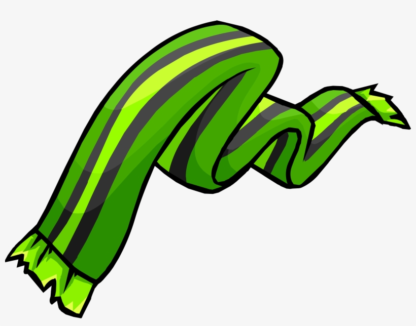 Green Trendy Scarf - Cachecol Club Penguin, transparent png #4103741