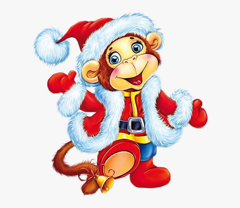 Трубы Обезьян - Christmas Monkey Clipart, transparent png #4104101