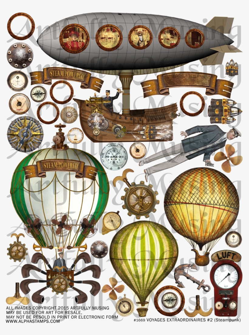 Voyages Extraordiniares Steampunk Shadowbox & Diorama - Rossi Klappkarten-set 'fesselballon' In Einer Metalldose,, transparent png #4104231