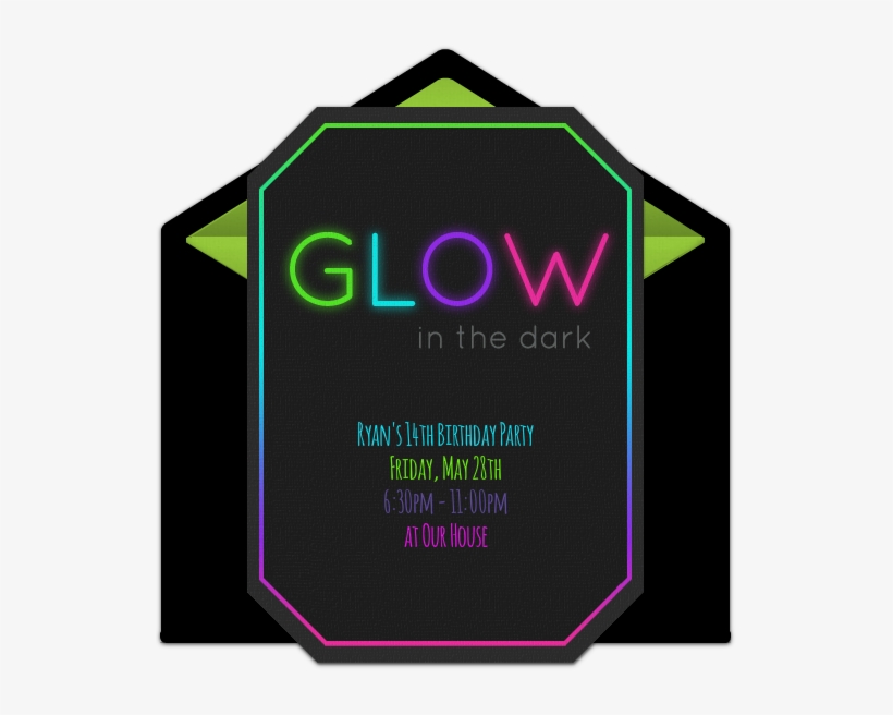 Glow In The Dark Online Invitation - Free To Print Glow In The Dark Invitations, transparent png #4104288