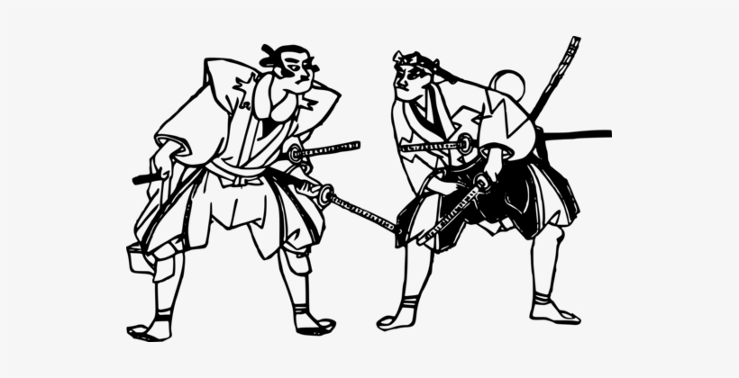 Samurai Silhouette Drawing Computer Icons Line Art - Samurai Clipart Black And White, transparent png #4105121