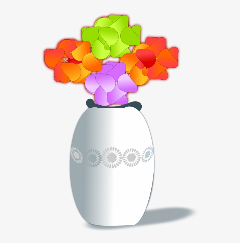 Vase Clipart 3 Flower - Transparent Flower Vase Clipart, transparent png #4105608