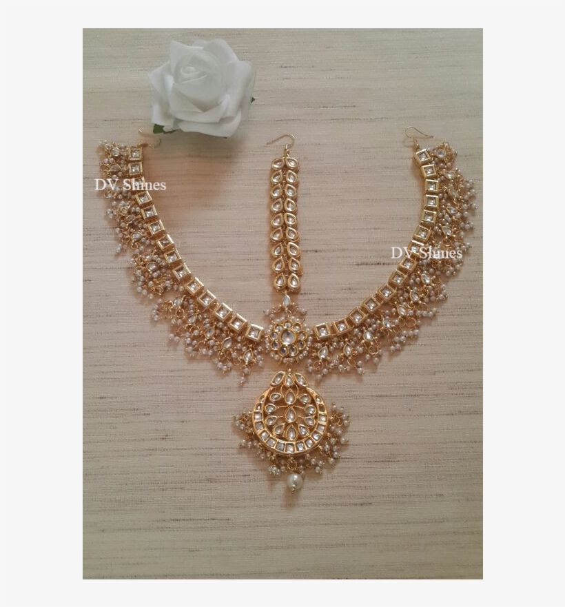 Stunning Kundan Mathapatti With White Pearls,kundan - Kundan, transparent png #4107006