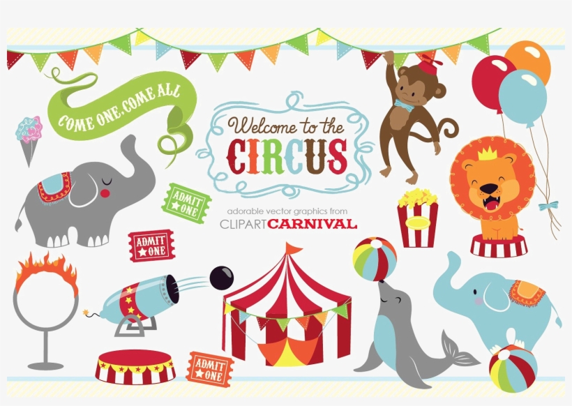 Circus Animals Png Image With Transparent Background - Cute Circus Animal Clipart, transparent png #4107328