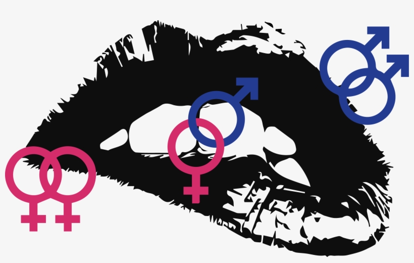Lips Background With Gender Symbols Intertwined - Venom: A Dedication To The Loveliest Lover, transparent png #4107738