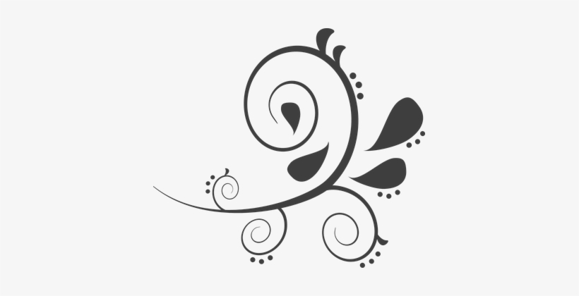 Paisley, Oscuro, Negro, Curvas, Florales - Transparent Background Swirls Transparent, transparent png #4109650