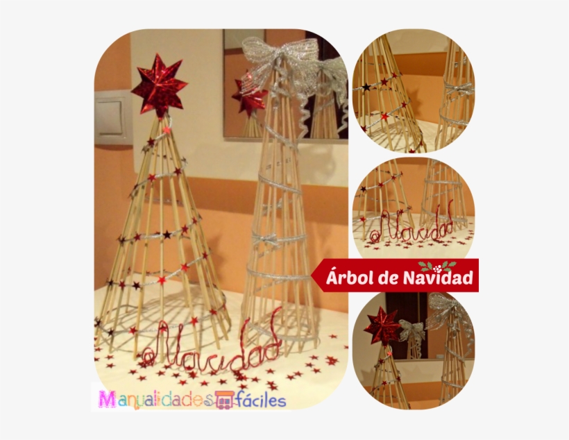 Arbolito Navideño Con Palitos De Brochetas - Manualidades Faciles Con Madera, transparent png #4109805