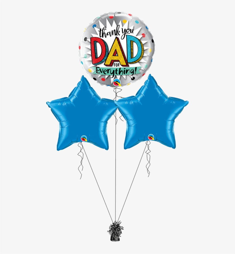 Thank You For Everything Dad Blue Stars - 20" Sapphire Blue Star Foil Balloon, transparent png #4109892