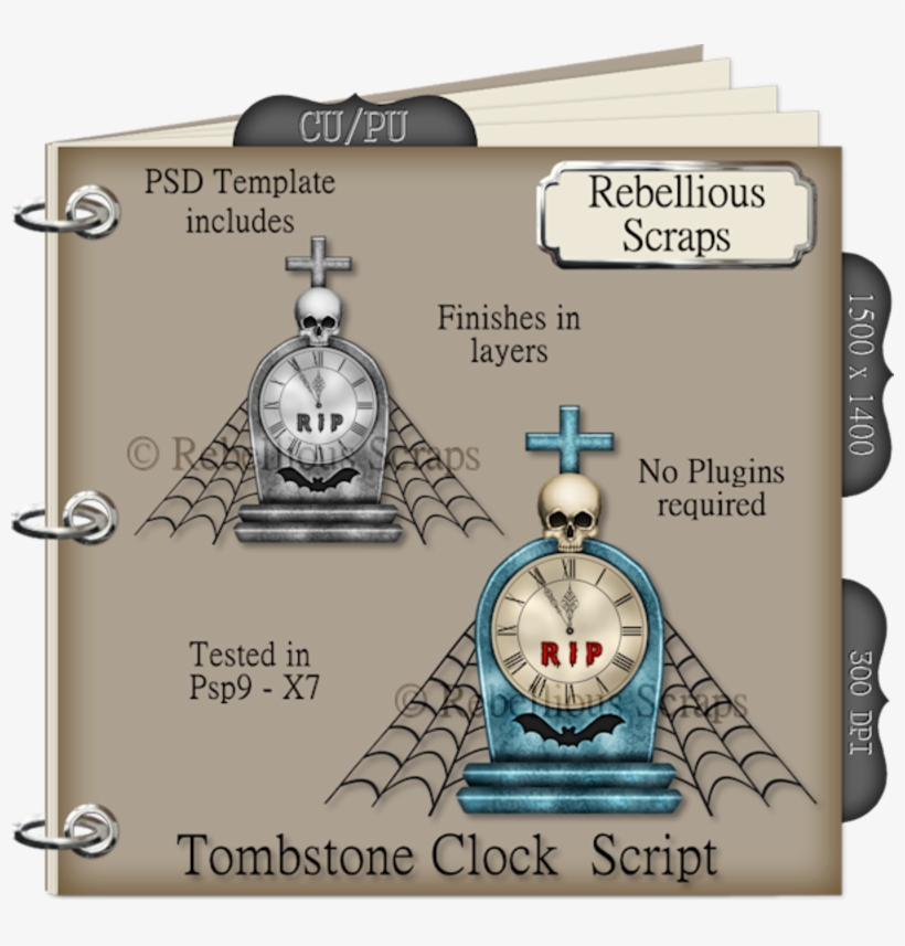 Tombstone Clock - Clip Art, transparent png #4110103