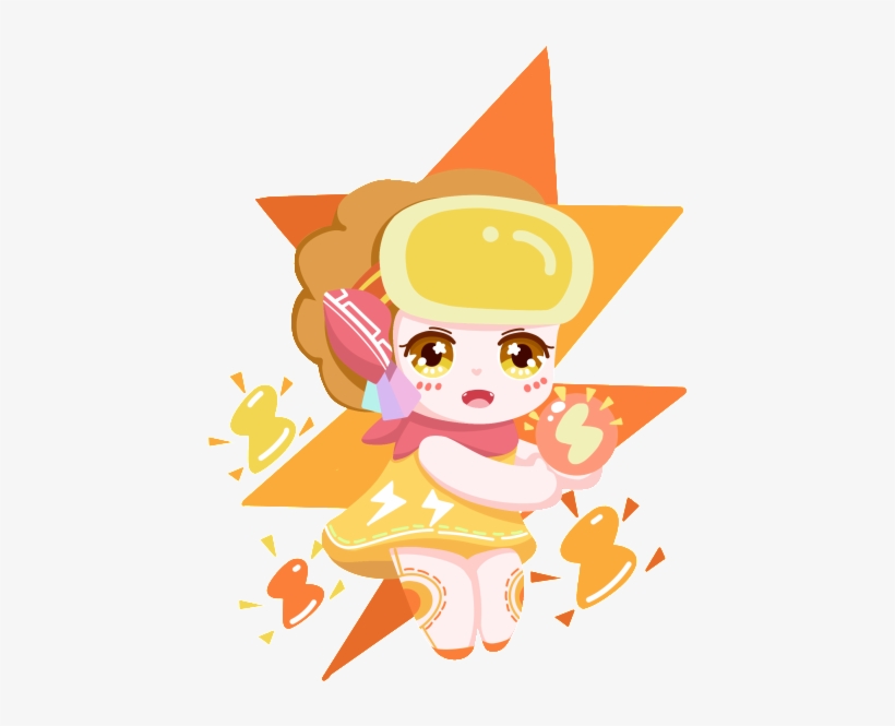 Magic Lightning Electric Light Cute Girl - Cartoon, transparent png #4110396