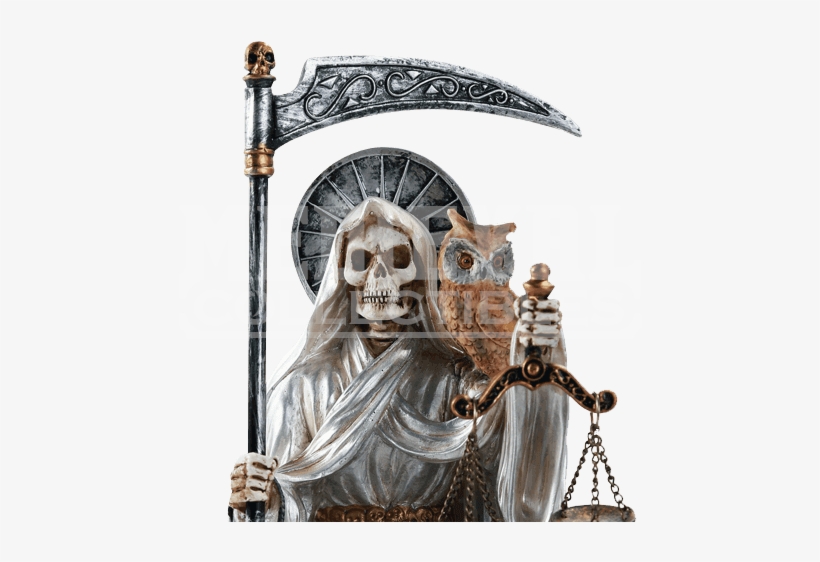 Seated White Santa Muerte Statue - Santa Muerte Scale, transparent png #4110817