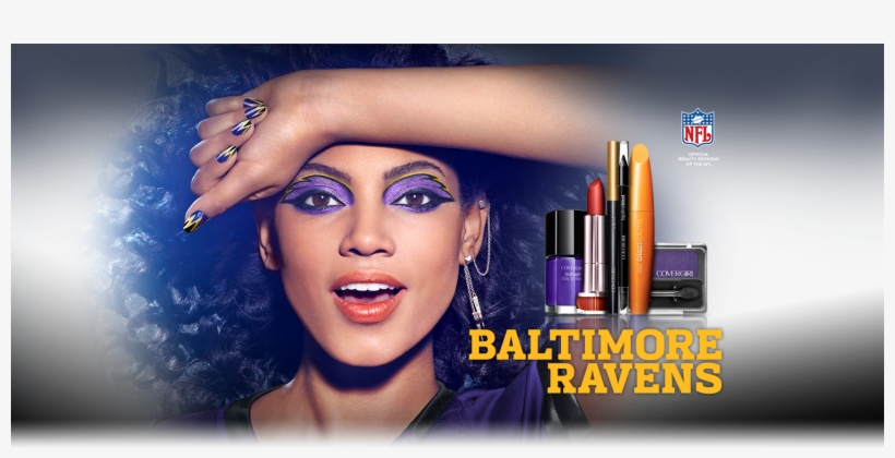 Covergirl Ad Using Baltimore Ravins' Colors - Covergirl Get Your Game Face, transparent png #4111292