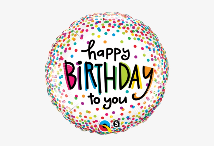 Great Globos Cumpleaos Globos Cumpleaos With Cumpleaos - Qualatex 18 Inch Round Foil Balloon - Birthday Sprinkled, transparent png #4111315