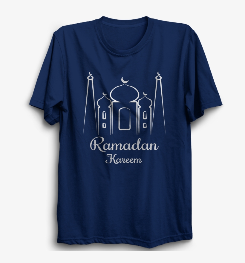 Ramadan Kareem Half Sleeve Navy Blue - Active Shirt, transparent png #4111426