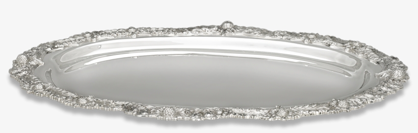 Chrysanthemum Silver Serving Tray - Silver, transparent png #4112167