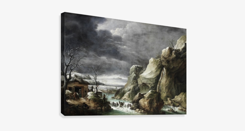 Travellers Approaching A Barn In A Winter Landscape, - Francesco Foschi, transparent png #4112235