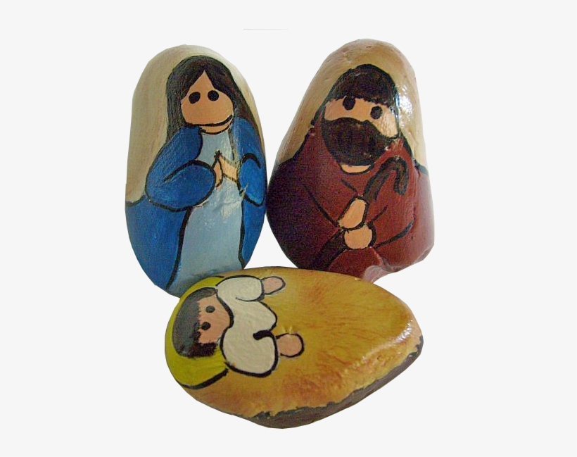 Large Painted Rock Nativity Set - Handpainted Rocks Nativity Scene, transparent png #4112814