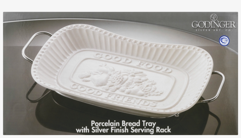 Generic Godinger Porcelain Bread Tray With Silver Finish - Serving Tray, transparent png #4112984