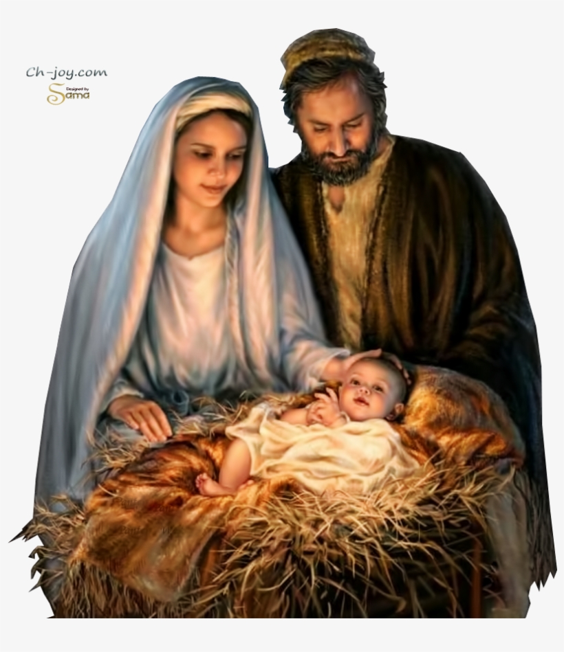Holy Family, Merry Christmas Jesus, Mary Christmas, - Jesus Birth Images Png, transparent png #4112986
