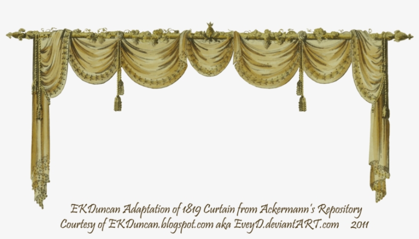 1819 Swag Curtain - Gold Stage Curtain Png, transparent png #4113080