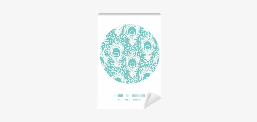 Soft Peacock Feathers Vector Circle Decor Pattern - Weicher Pfau Versieht Muster Mit Federn Postkarte, transparent png #4113420