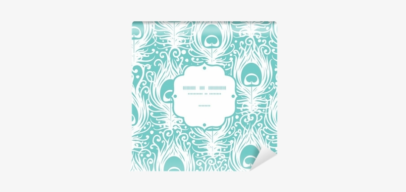 Soft Peacock Feathers Vector Frame Seamless Pattern - Soft Peacock Feathers By Oksancia - Customized Wallpaper, transparent png #4113426