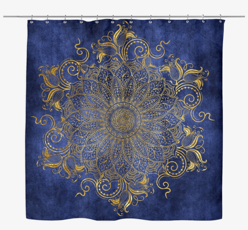 Blue Velvet - Shower Curtain - Shower Curtains - Mandall - Artic Mandala Shower Curtain - 71" By 74", transparent png #4113713