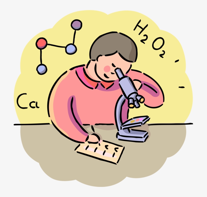 Vector Illustration Of Chemistry Class Student With, transparent png #4113786