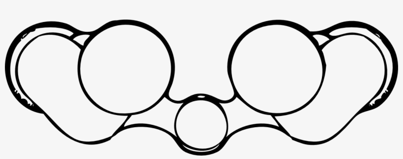 Binoculars Rear View Black White Line Art Tatoo Tattoo - Clip Art, transparent png #4114419