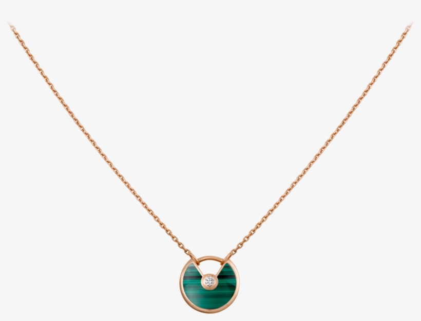 Amulette De Cartier Necklace, Xs Modelpink Gold, Malachite, - Cartier Amulette Malachite, transparent png #4115541