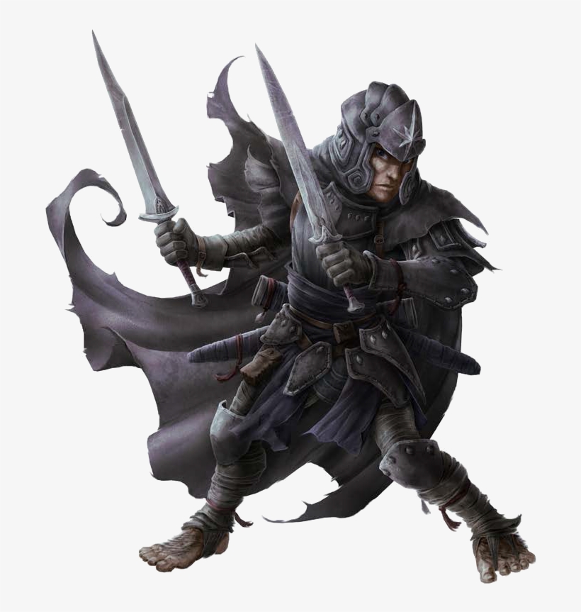 M Halfling Fighter W 2 Swords - Halfling Fighter, transparent png #4115654