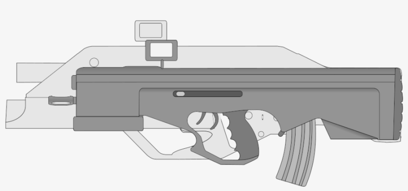 The Silhouette Of The First Prototype Is Shown For - Armas Con El Cargador Atras, transparent png #4115908