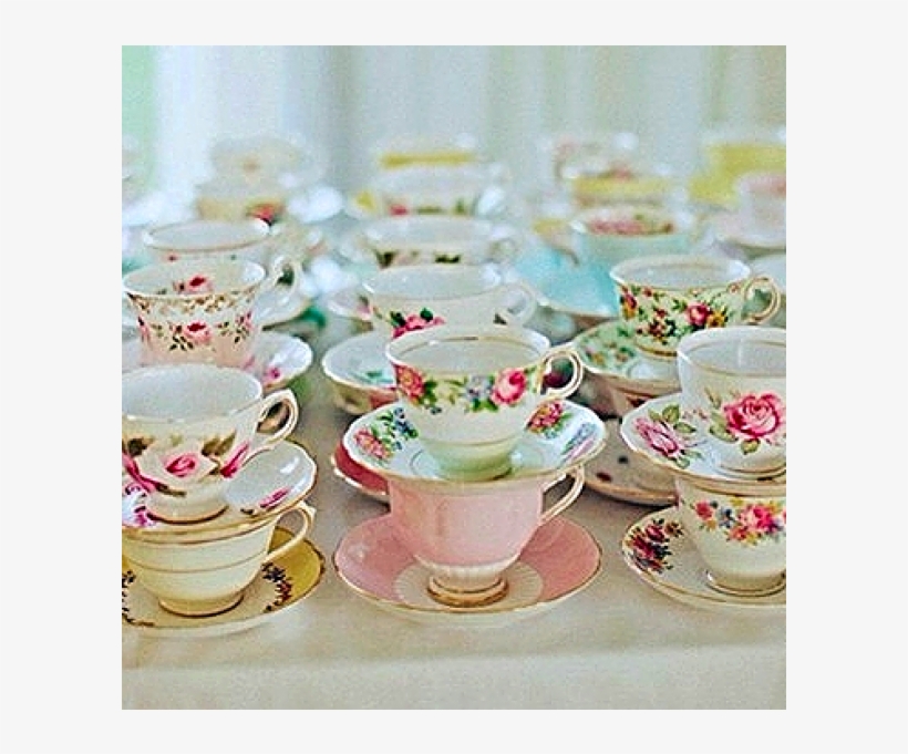 10 Mismatched Tea Cups & Saucers - Mismatched Cups And Saucers, transparent png #4116728