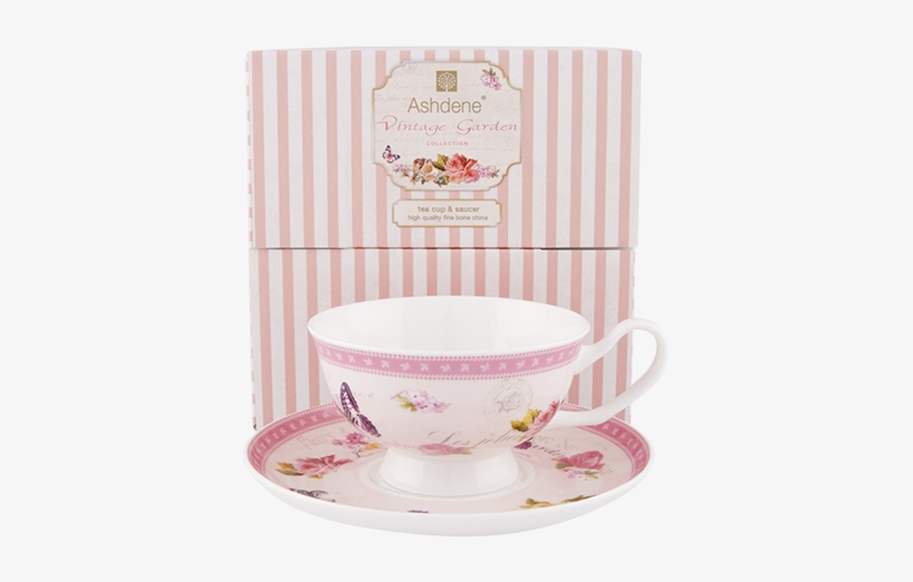 Vintage Garden Collection - Ashdene Bone China Teacup & Saucer Vintage Garden, transparent png #4116878