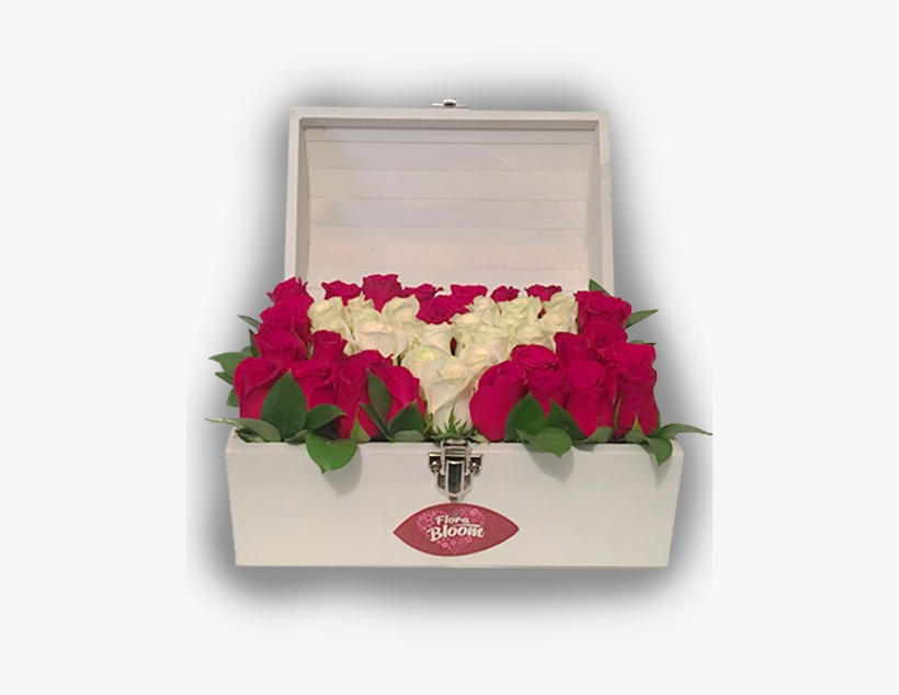 Hermoso Baúl De Madera En Color Blanco, Decorado Con - Artificial Flower, transparent png #4117060