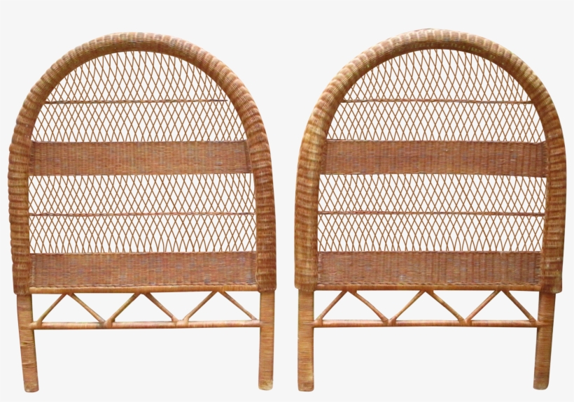 Vintage Wicker Bentwood Twin Headboards Pair Png Bent - Wellington Zoo, transparent png #4117605