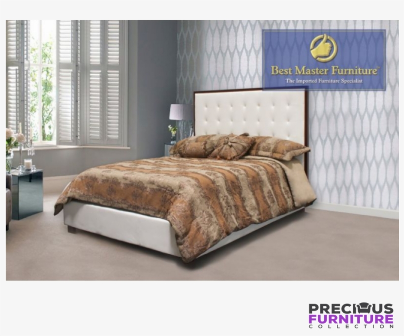 Best Master Yy02 Upholstered Bed White Leather-like - Plantation Shutters In Bedrooms, transparent png #4117669