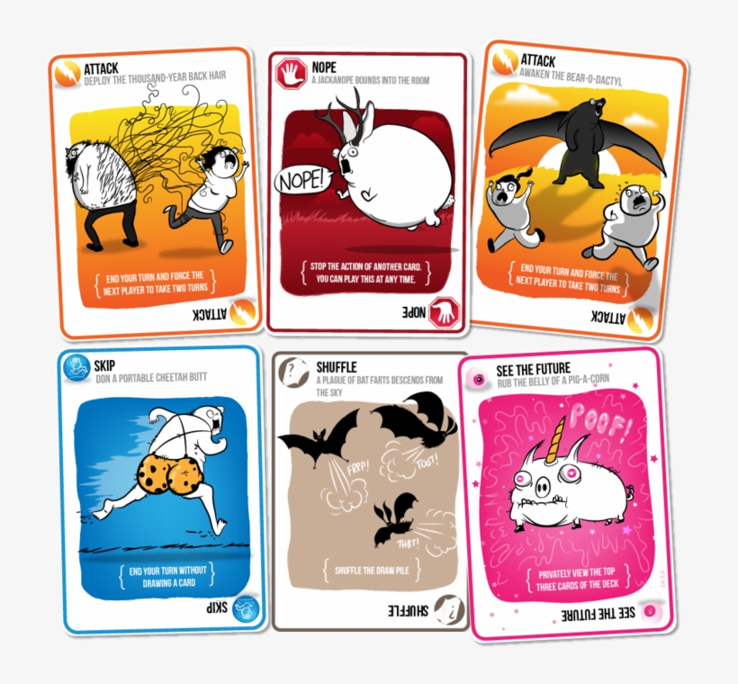 Some Of The Cards In "exploding Kittens - Exploding Kittens A Card Game About Kittens And Explosions, transparent png #4117688