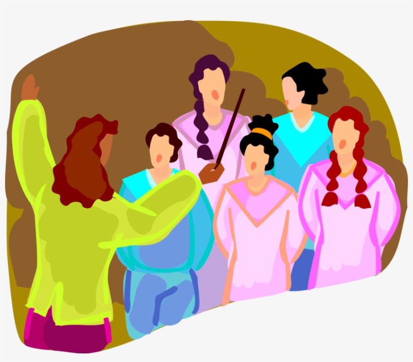 Vector Illustration Of Choir Conductor Conducting Singers - Benefits Of Group Session, transparent png #4118214