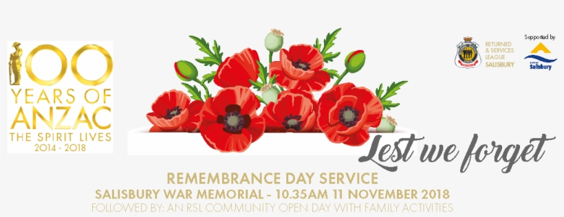 Remembrance Day Service And Rsl Community Open Day - 100 Years Of Anzac, transparent png #4118243