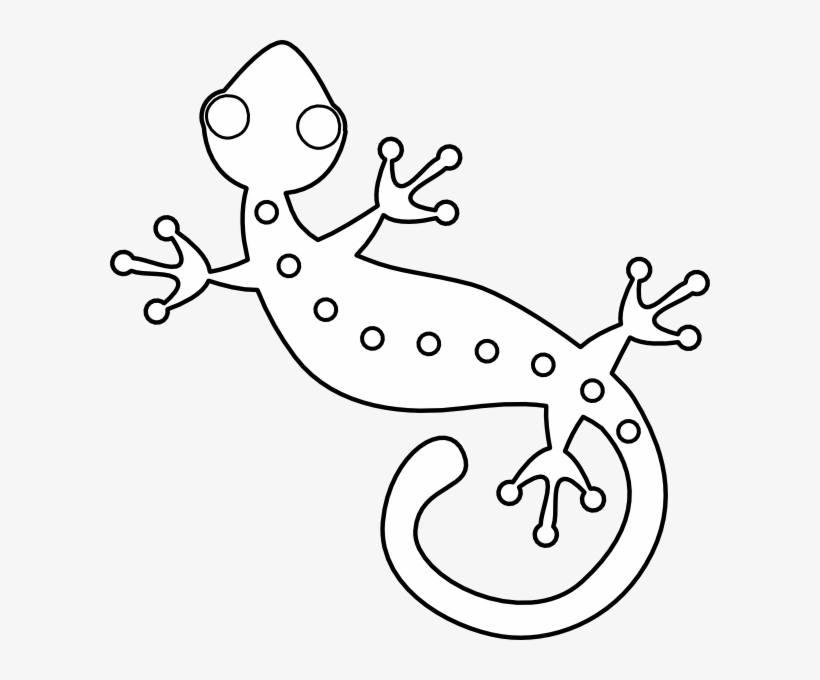 Lizard Clip Art At Clker - Gecko Clipart Black And White, transparent png #4118347