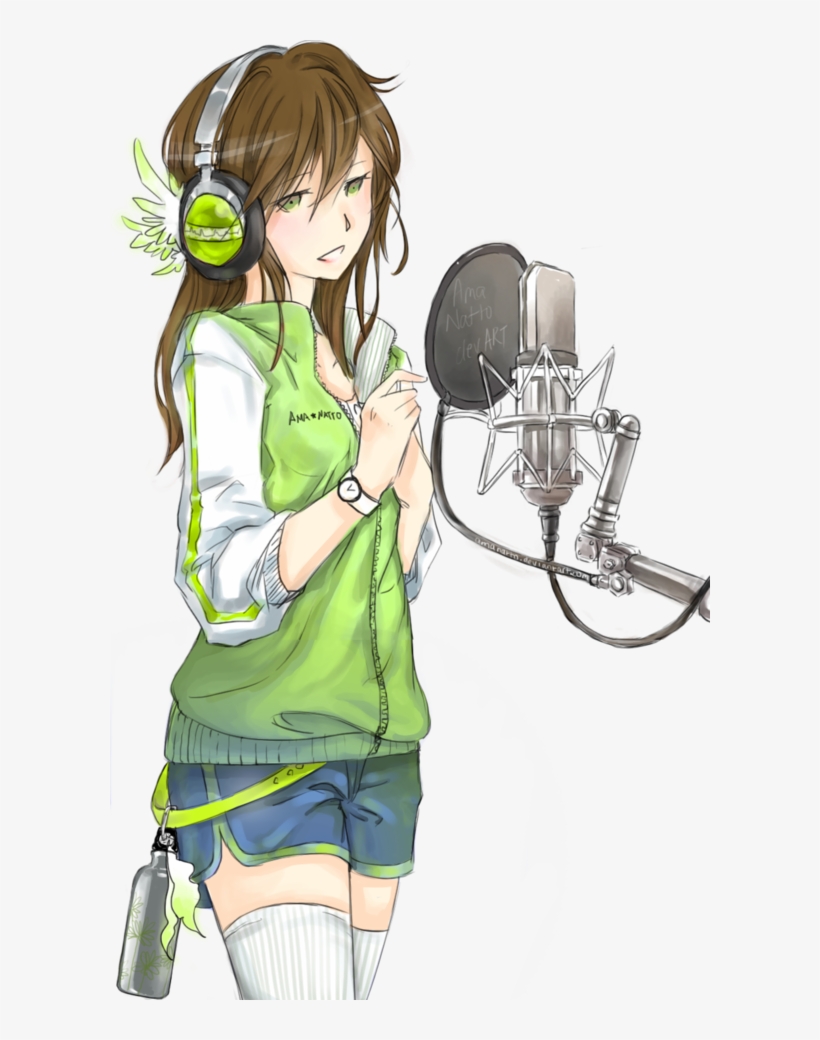 Drawn Singer Anime - Anime Girl Png Singer, transparent png #4118715