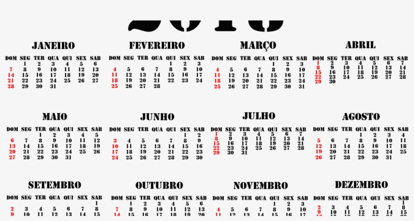 22 2018 Calendario Base Fundo 2 C - Portugues Calendário 2018 Png, transparent png #4118847
