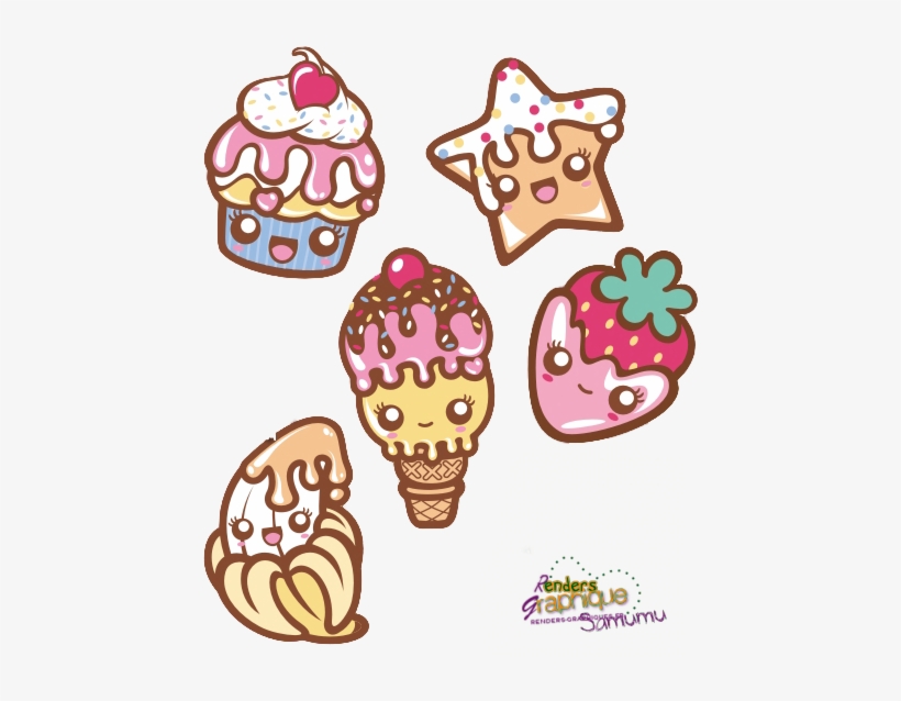 Adorable Vanilla Icecream Png - Petit Cupcake Dessin Kawaii, transparent png #4118902