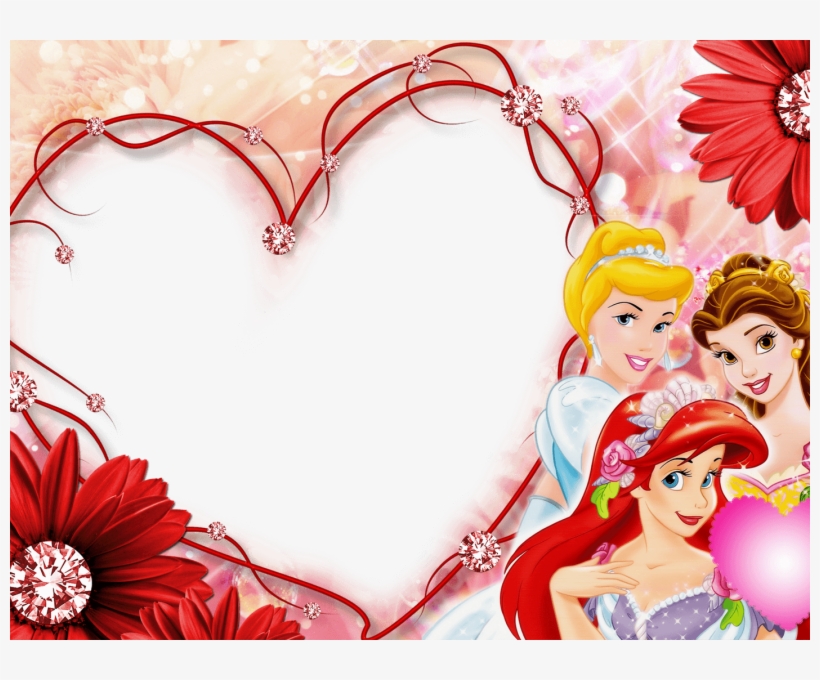 Moldura Para Foto Princesas - Disney Princess Border Design, transparent png #4119770