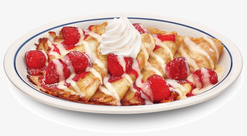 Strawberries And Cream Crepe Image - Crêpe, transparent png #4120217