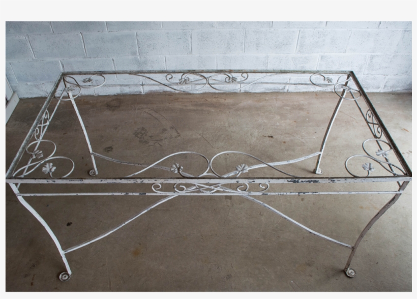 Unfinished 1950s Wrought Iron Outdoor Dining Set, transparent png #4121052