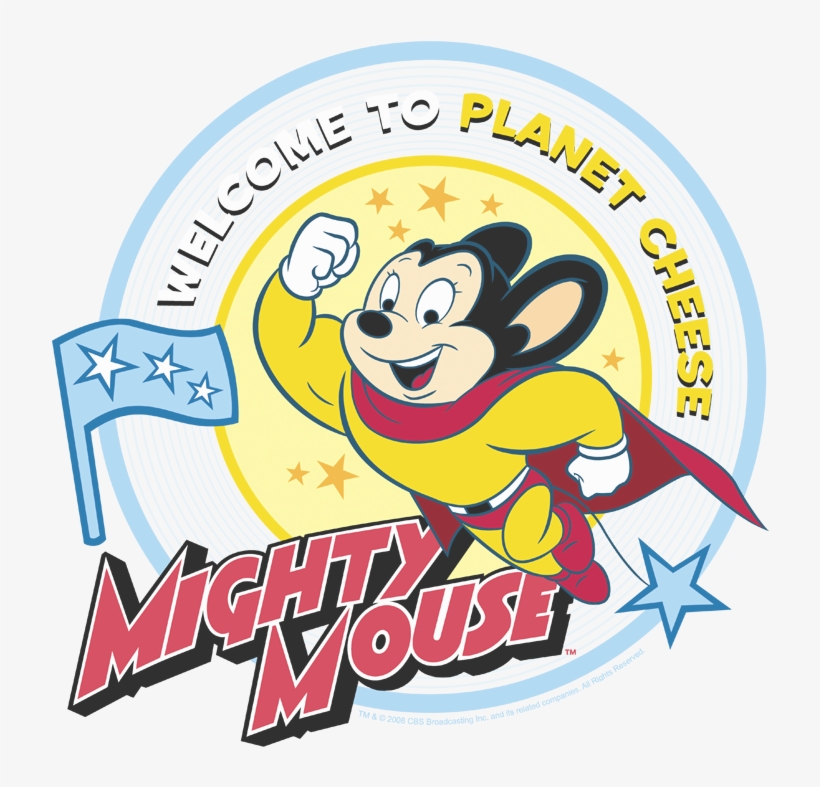 Mighty Mouse Planet Cheese Men's Crewneck Sweatshirt - Mighty Mouse Here I Come To Save, transparent png #4121513