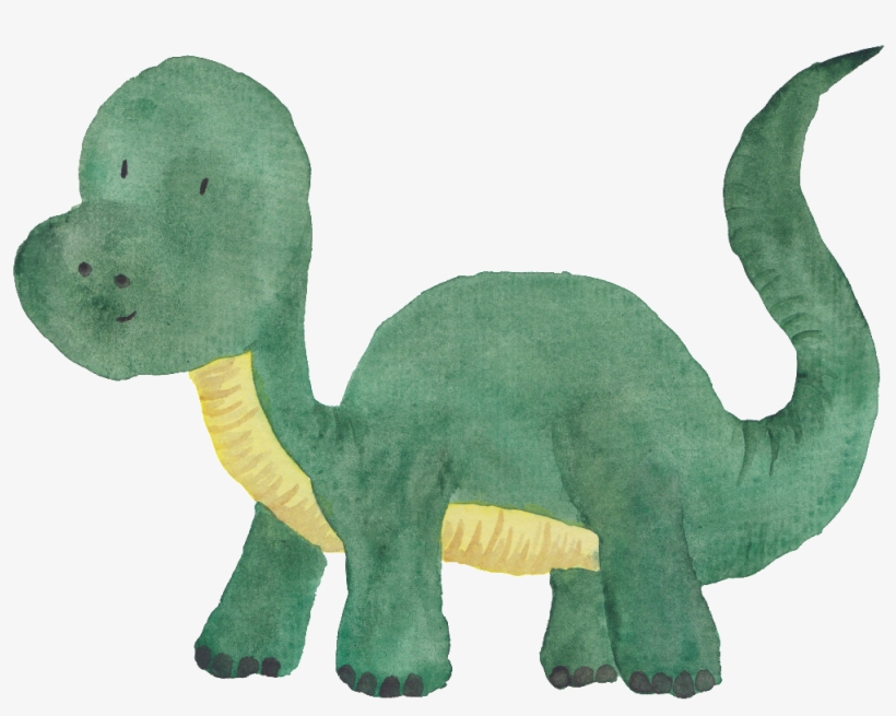 Verde Oscuro Pintados A Mano Cartoon Dinosaur Png Transparente - Dinosaur Watercolor, transparent png #4121785